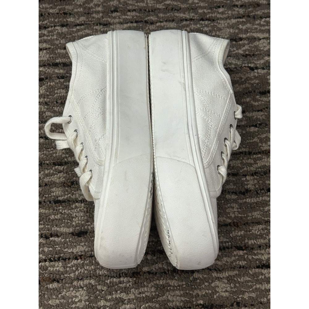 Madden Girl Womens Ebonie Canvas Sneakers White Lace Up Platform Flat Heel 8.5M - Picture 3 of 6